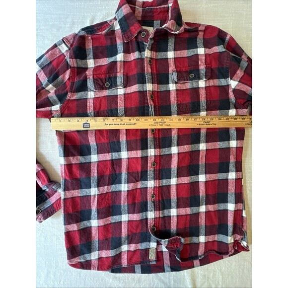 Jachs Shirt Mens Large Tall Red Black Heavy‎ Flannel Plaid Grunge Hipster 90s - Picture 9 of 10